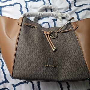 MICHAEL Michael Kors Brown and Tan Shoulder Bag